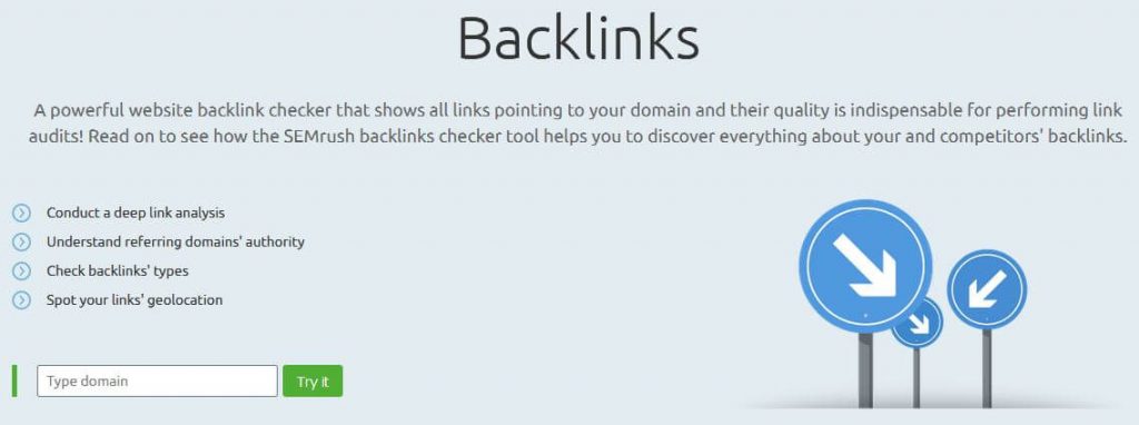 semrush backlink checker